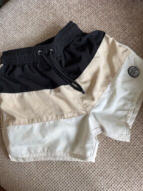 Kids Colorblock Swim Trunks - Black, Beige, White Lil Bipsy, neutrals